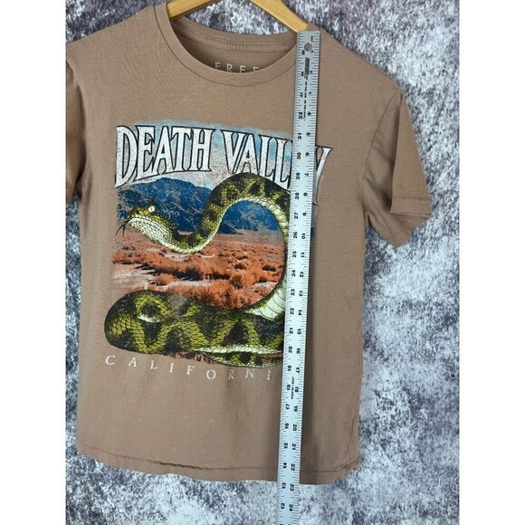 Free State Brown Tan Graphic Snake Mountains Top Tee Shirt Women's XS - Picture 4 of 7
